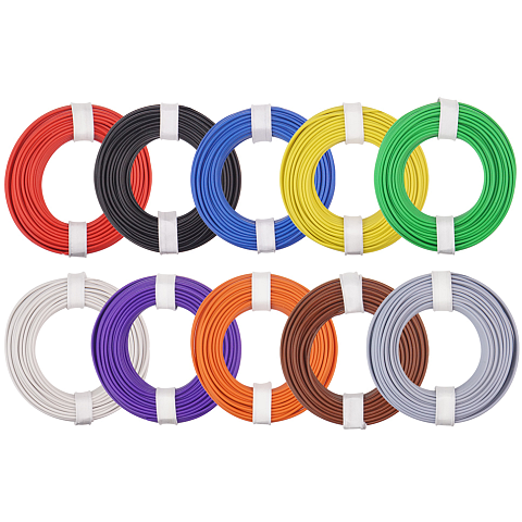 Donau Kupferlitzen-Set (0,25 mm²) 10 x 10 m - 10 farbig