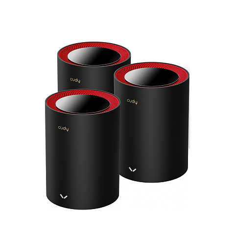 Cudy M3000 3-Pack Dual-Band (2,4 GHz/5 GHz) Wi-Fi 6 (802.11ax) Schwarz, Rot 1 Intern