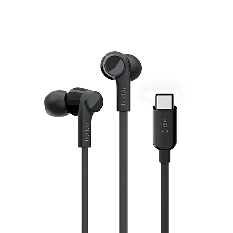 Belkin ROCKSTAR Kopfhörer Kabelgebunden im Ohr Anrufe/Musik USB Typ-C Schwarz