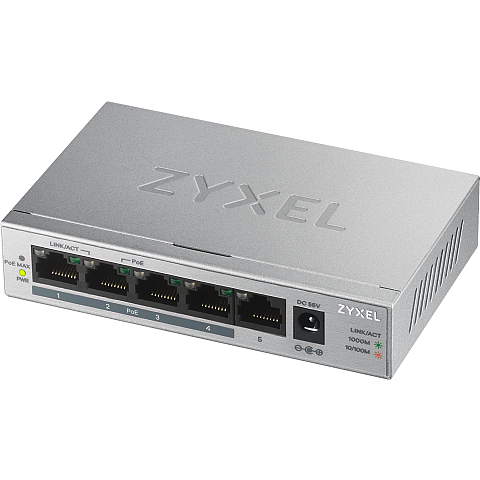 Zyxel GS1005HP Unmanaged Gigabit Ethernet (10/100/1000) Power over Ethernet (PoE) Silber
