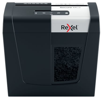Rexel Secure MC3 Aktenvernichter Kreuzschreddern 55 dB Schwarz, Silber