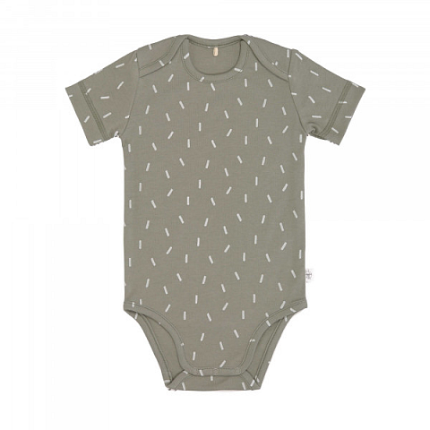 Lässig Baby Body Kurzarm GOTS - Cozy Colors, Speckles Olive (7 - 24 Monate)