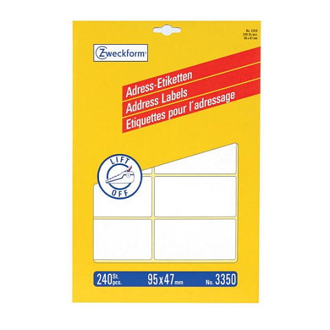 Avery 3350 selbstklebendes Etikett Abgerundetes Rechteck Permanent Weiß 240 Stück(e)
