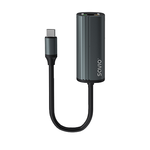 Savio AK-56 Adapter USB-C 3.1 GEN 1 do RJ-45 Gigabit Ethernet USB Typ-C 1000 Mbit/s