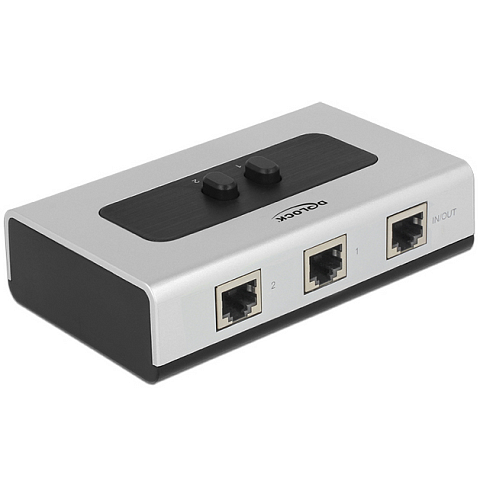 DeLOCK 87673 Schnittstellen-Hub 1000 Mbit/s Schwarz, Grau