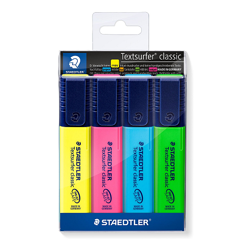 Staedtler Textsurfer classic 364 Marker 4 Stück(e) Meißel Blau, Grün, Pink, Gelb