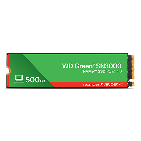 SanDisk Green WD SN3000 NVMe 500 GB M.2 PCI Express 4.0 QLC 3D NAND
