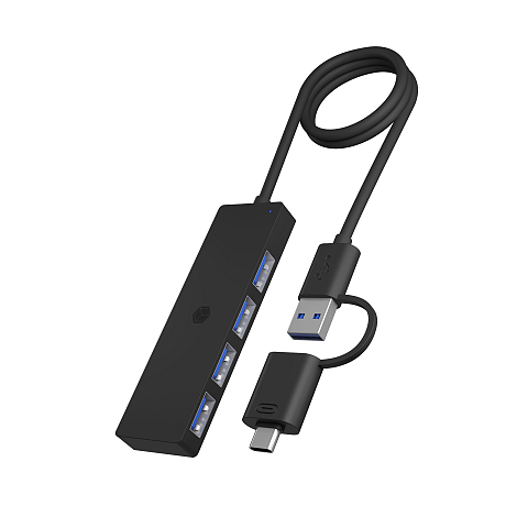 ICY BOX IB-HUB1424-C3, 4-Port USB Type-A Hub, Type-C®/A Anschluss, Kunststoff, schwarz