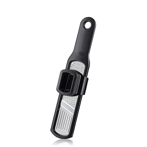 GEFU 50472 Handreibe/-spiralisierer Flache Reibe Schwarz, Edelstahl