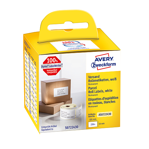 Avery AS0722430 selbstklebendes Etikett Rechteck Permanent Weiß 220 Stück(e)