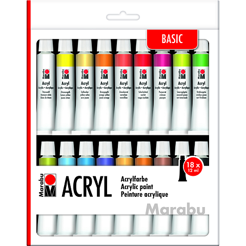 Marabu Acryl Basic Acrylfarbe 12 ml 18 Stück(e)