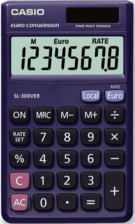 Casio SL-300VER Taschenrechner Tasche Blau
