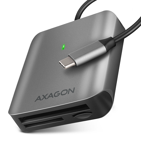 Axagon CRE-S3C Aluminium Hochgeschwindigkeits-USB-C 3.2 Gen 1 Speicherkartenleser. 3 Slots, UHS-II