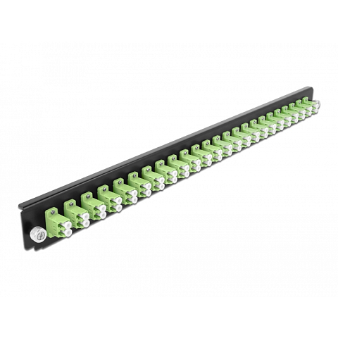 DeLOCK 19″ LWL Spleißbox Frontblende 24 Port LC Duplex lindgrün
