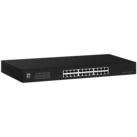 LevelOne Switch 24x GE GEU-2431 19\" Rack Mount Kit Unmanaged Gigabit Ethernet (10/100/1000) 1U Schwarz