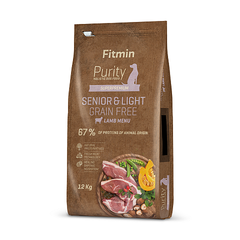 FITMIN Purity dog GF Senior & Light Lamb 12 kg Lamm, Kartoffel