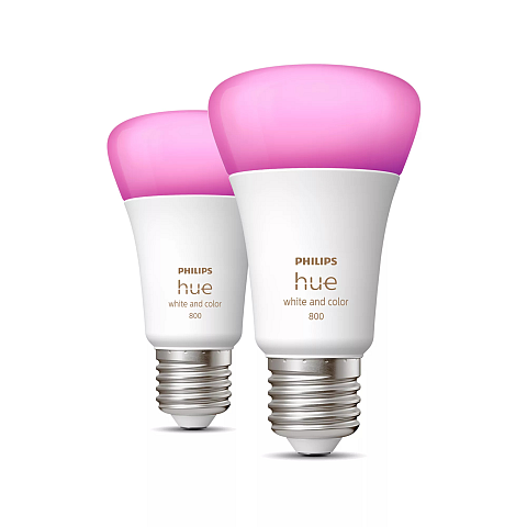 Philips Hue White and Color ambiance E27 - Smarte Lampe A60 Doppelpack - 800
