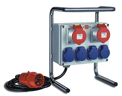 Brennenstuhl 1153750 Verlängerungskabel 2 m 6 AC-Ausgänge Schwarz, Blau, Rot, Silber