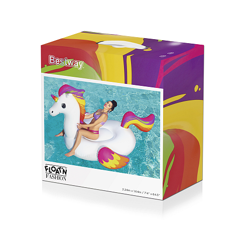 Bestway 41113 Aufblasbares Spielzeug für Pool & Strand Mehrfarbig, Weiß Vinyl Aufsitz-Schwimmer