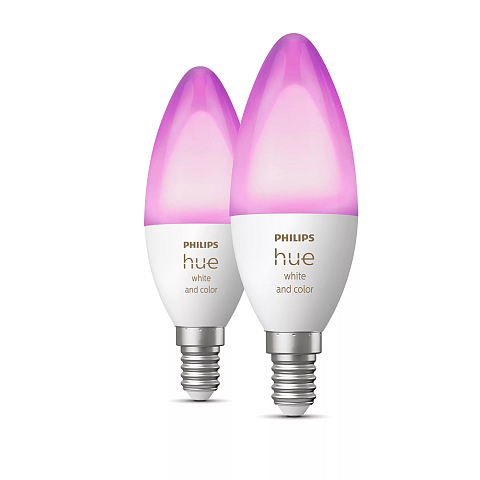 Philips Hue White and Color ambiance Doppelpack, E14