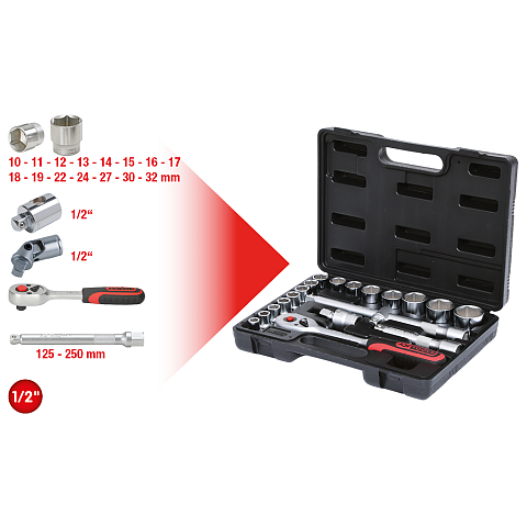 KS Tools 911.0620 Steckdosen/Steckdosen-Set Steckschlüssel-Satz