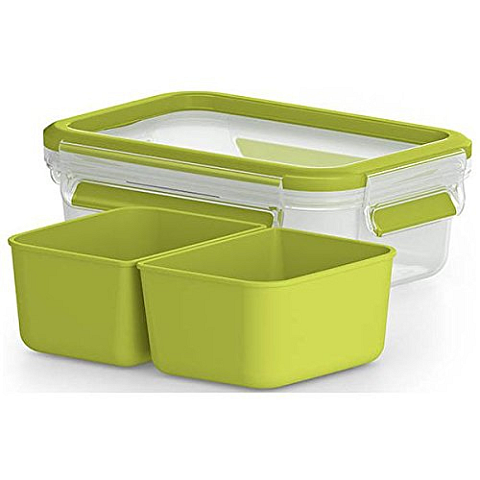 EMSA CLIP & GO Snackbox 0,55 L mit 2 Einsätzen