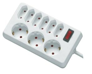 REV socket line, 9-fold, 1,4m Verlängerungskabel