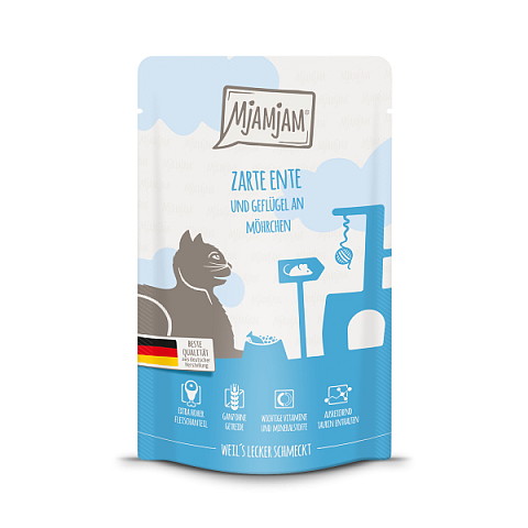 MjAMjAM Quetschie zarte Ente & Geflügel an leckeren Möhrchen