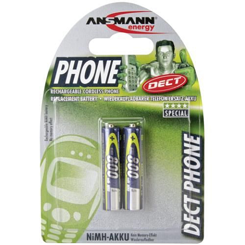 Ansmann NiMh Akku DECT 2 x Micro 0,8 Ah Blister