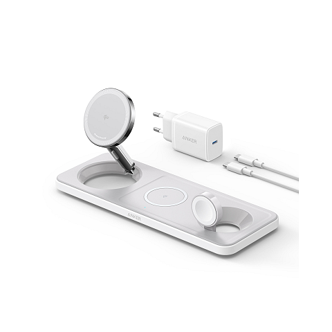 Anker MagGo Universal Weiß USB Kabelloses Aufladen Schnellladung Drinnen