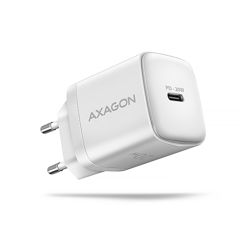 Axagon ACU‑PD20W Wandladegerät 20 W, 1× USB‑C, QC3.0 AFC FCP PD, weiß