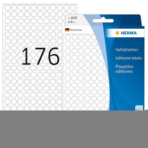 HERMA Vielzwecketiketten/Farbpunkte Ø 8 mm rund weiß Papier matt Handbeschriftung 5632 St.