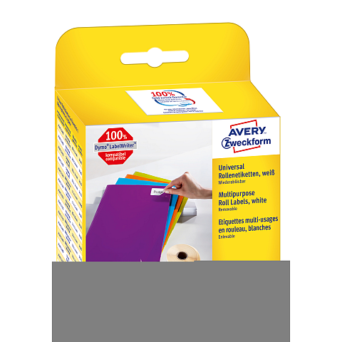 Avery AS0722550 selbstklebendes Etikett Rechteck Entfernbar Weiß 500 Stück(e)