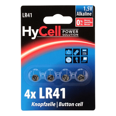 HyCell 1516-0025 Haushaltsbatterie Einwegbatterie LR41 Alkali