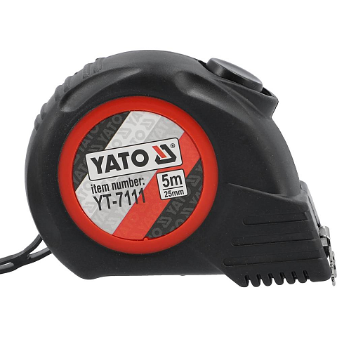 Yato YT-7111 Maßband 5 m Acrylnitril-Butadien-Styrol (ABS), Gummi Schwarz