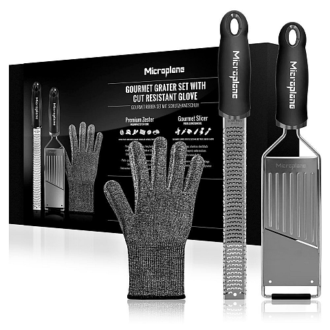 Microplane 36179 Handreibe/-spiralisierer Schwarz, Edelstahl