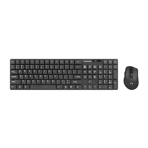 NATEC Stingray Tastatur Maus enthalten Universal RF Wireless QWERTY US Englisch Schwarz