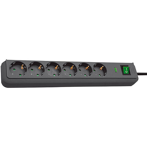 Brennenstuhl 1159700015 Spannungsschutz Schwarz 6 AC-Ausgänge 1,5 m