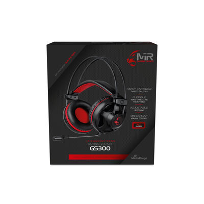 MediaRange MRGS300 Kopfhörer & Headset Kabelgebunden Kopfband Gaming USB Typ-A Schwarz, Rot