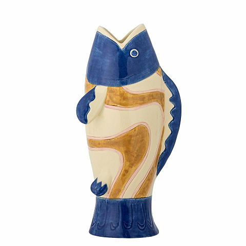 Bloomingville 82072650 Vase andere Steingut Blau