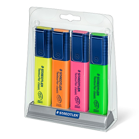 Staedtler Textsurfer classic 364 Marker 4 Stück(e) Meißel Grün, Orange, Pink, Gelb