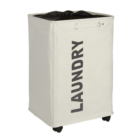 WENKO 3450110100 Wäschekorb 79 l Rechteckig Polyester, Polypropylen (PP) Beige