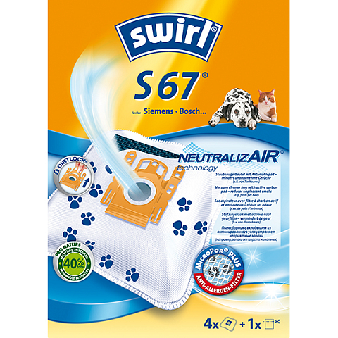 Swirl S 67 NeutralizAir Staubbeutel Zylinder-Vakuum