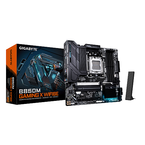 GIGABYTE B850M GAMING X WIFI6E Motherboard - AMD Ryzen 9000 Serien CPUs, 10+2+2 Phasen Digital VRM, bis zu 8200MHz DDR5 (OC), 1xPCIe 5.0 + 1xPCIe 4.0 M.2, 2.5LAN, WIFI 6E, USB 3.2 Gen 2.