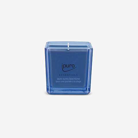 ipuro ESSENTIALS sunny beachtime Wachskerze Quadratisch Grapefruit, Jasmin, Zitrone, Lilie, Minze, Rose, Tonka-Bohne, Weißer Moschus Blau 1 Stück(e)