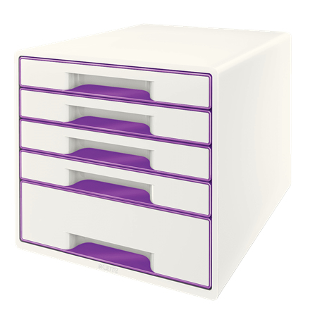 Leitz Wow Cube Schubladenordnungssystem Kunststoff Violett, Weiß