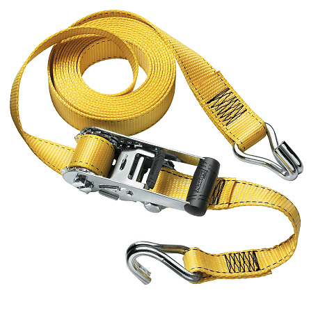 MASTER LOCK 4,50 m x 35 mm Zurrgurt mit Druckratsche mit J-Haken; gelb