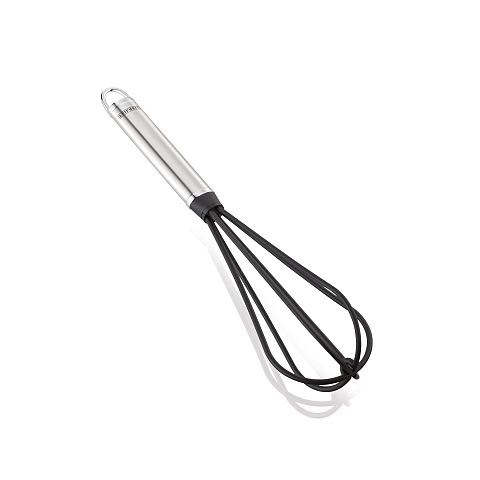 Leifheit 24062 Schneebesen Französisches Wischen Nylon, Edelstahl Schwarz, Edelstahl