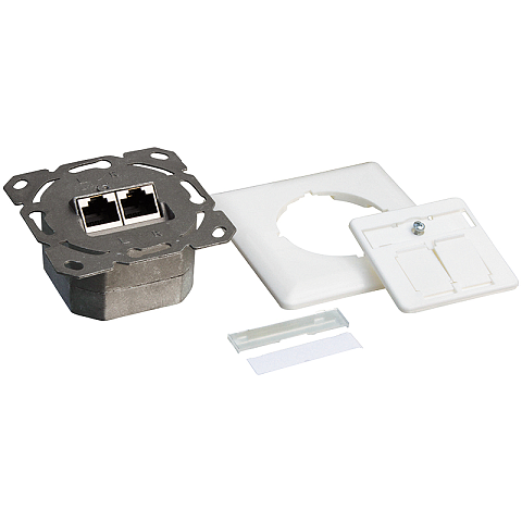 LogiLink NP0123 Steckdose RJ-45 Metallisch, Weiß