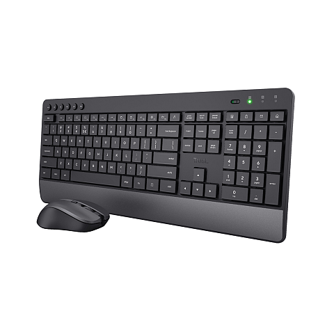 Trust Trezo Tastatur Maus enthalten Universal RF Wireless QWERTY US Englisch Schwarz